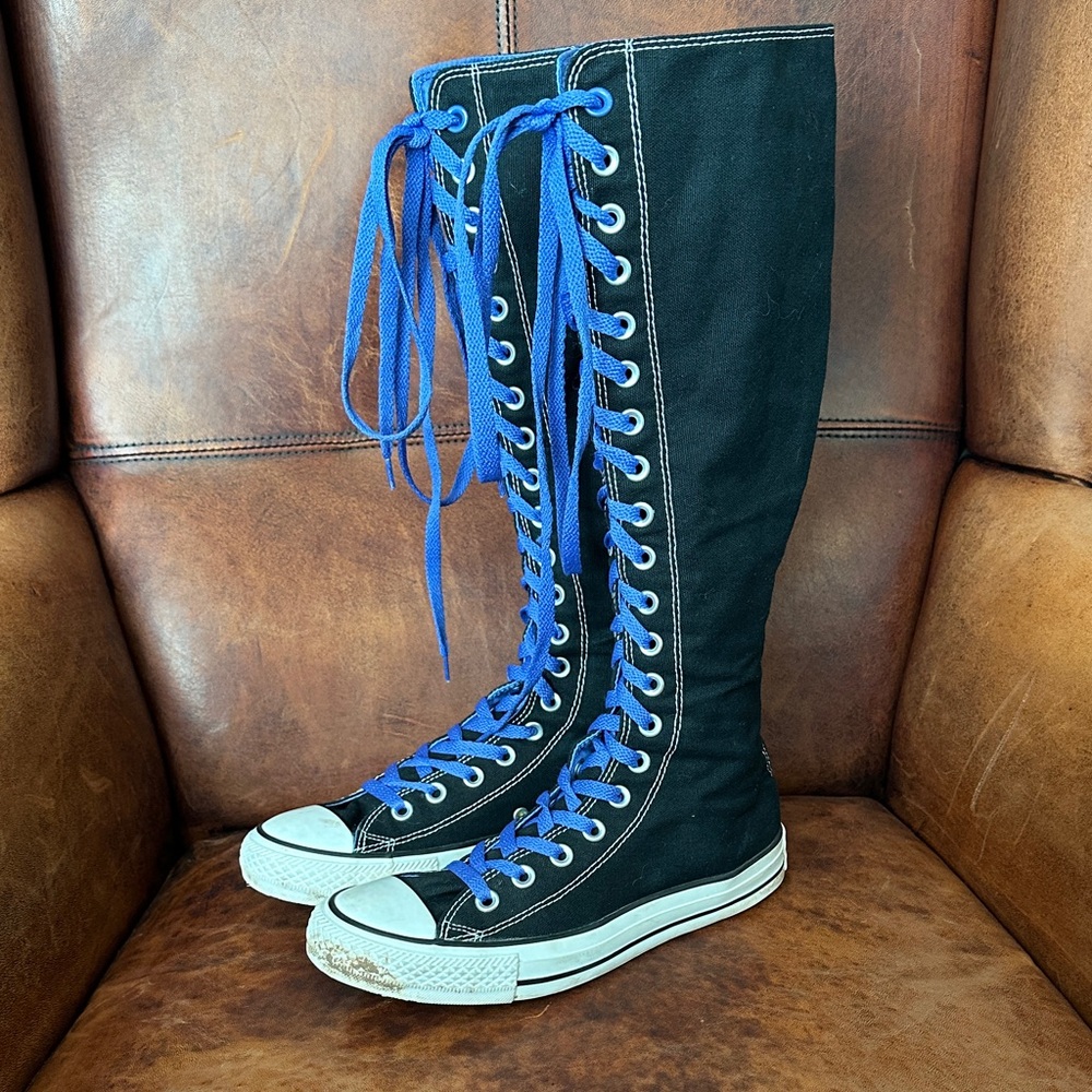 Converse Tall Black Lace-Up Boots with Purple Laces - Picture 5 of 10